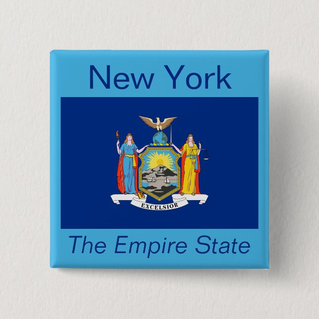 Knappen New York Flagga Knapp (Framsida)