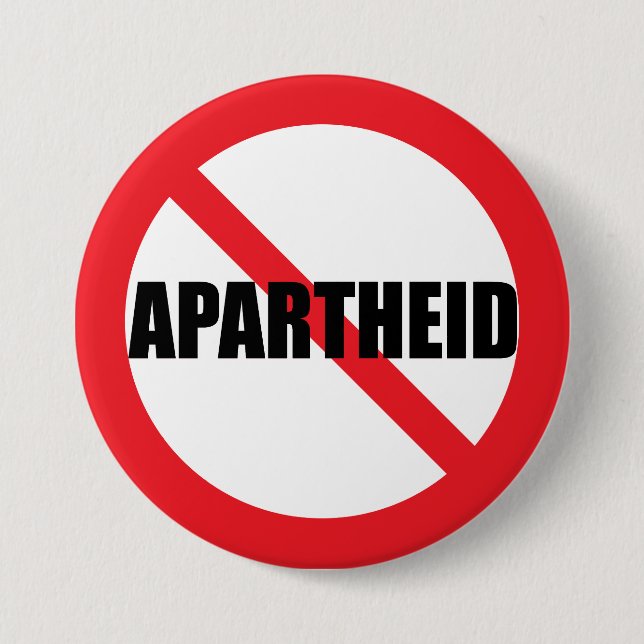 KNAPPEN "NO APARTHEID" FÖR PINBACK KNAPP (Framsida)