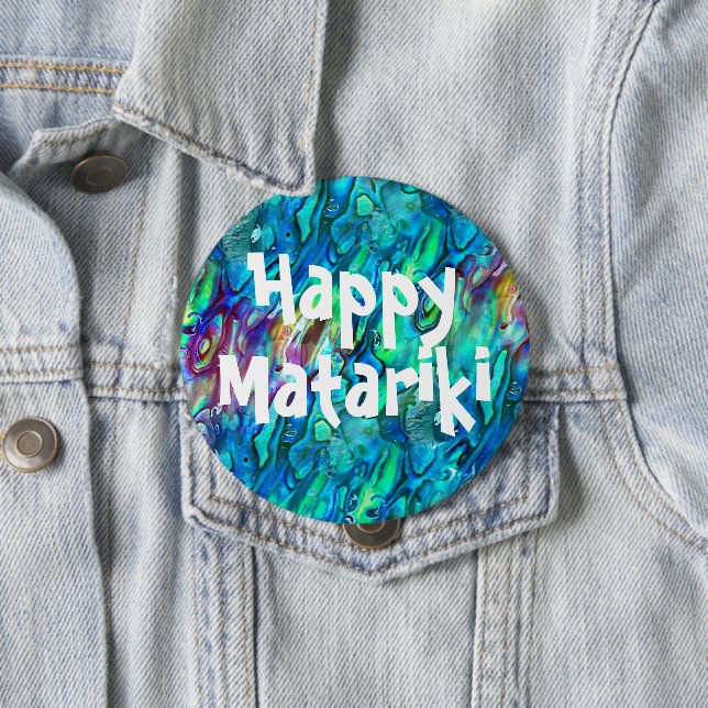 Knappen Nya Zeeland Abalone Paua Snäcka Mönster 1 Knapp (In Situ)