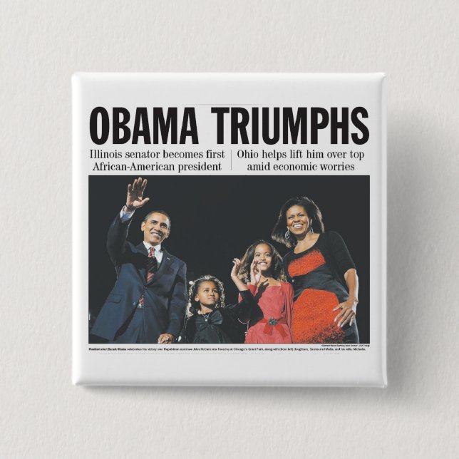 Knappen Obama-triumfer Knapp (Framsida)