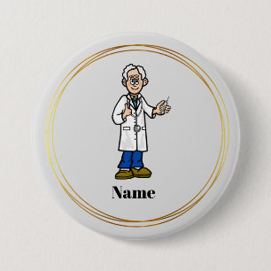 Knappen Older Grått Hair Male Doktor Namn Knapp