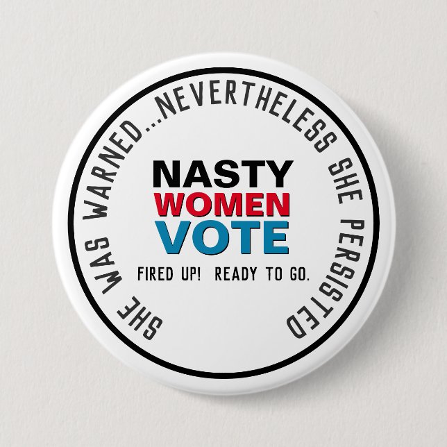 Knappen OMRÖSTNING för Nasty Women Persist Mod Knapp (Framsida)