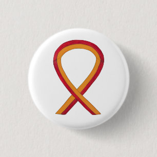 Knappen orange och rött "Ribbon Awareness Button S Knapp