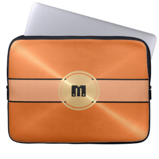 Knappen orange Shiny Stainless Steel Metall och Gu Laptop Fodral
