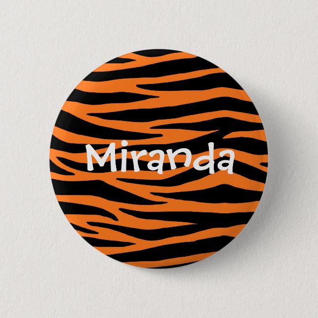 Knappen orange/Zebra ränder Knapp (Framsida)
