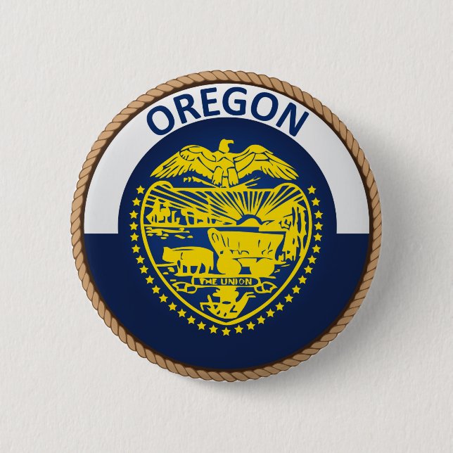 Knappen Oregon Flagga Seal Knapp (Framsida)