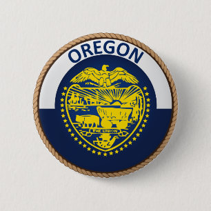 Knappen Oregon Flagga Seal Knapp