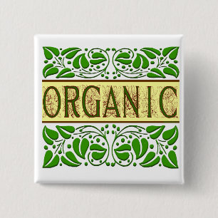 Knappen Organic Grönt Slogan Knapp