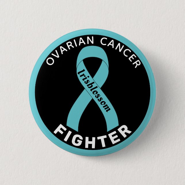 Knappen Ovarian Cancer Fighter Ribbon Black Knapp (Framsida)