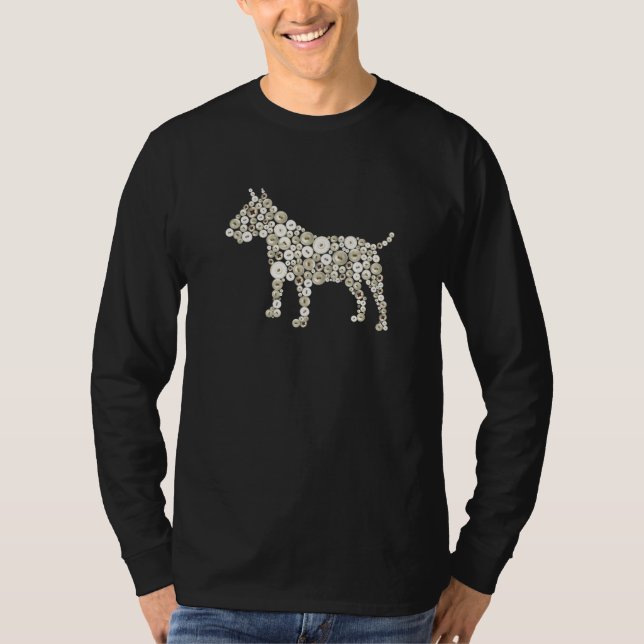 Knappen Parly Kimg and Queen Bull Terrier skriver  T-shirt (Framsida)