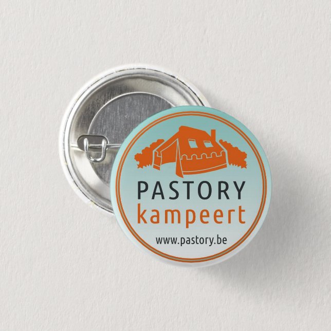 Knappen Pastory Kampeert Pin Badge Knapp (Framsida & baksida)