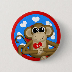 Knappen Patriotic USA Monkey pin Knapp