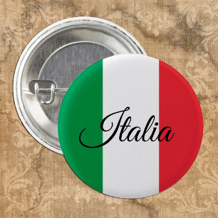 Knappen Patriotisk Italien, italiensk Flagga/sport Knapp