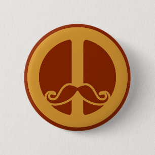 Knappen Peace Stache Knapp