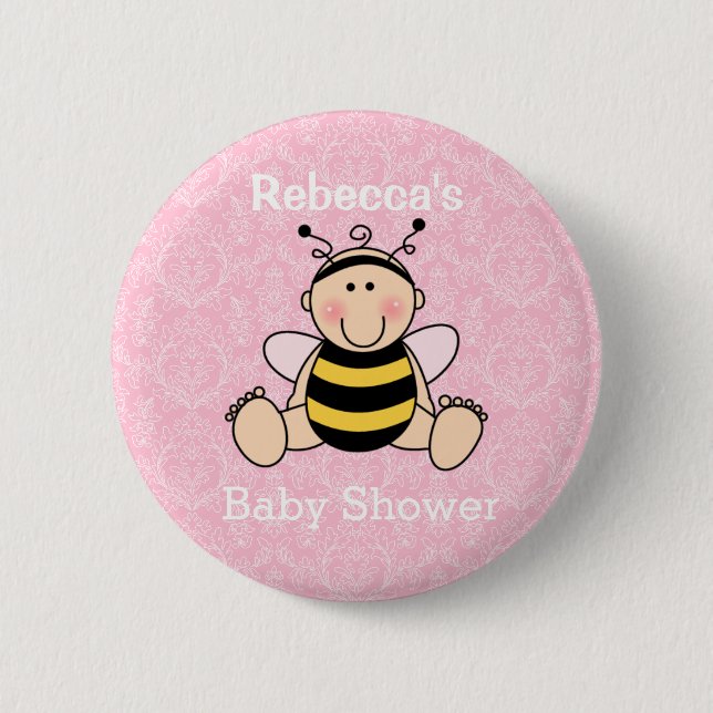 Knappen personlig Bee Baby Shower Knapp (Framsida)