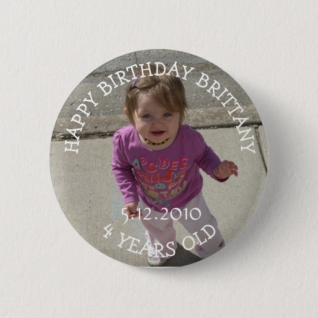 Knappen personlig Birthday Girl Knapp (Framsida)