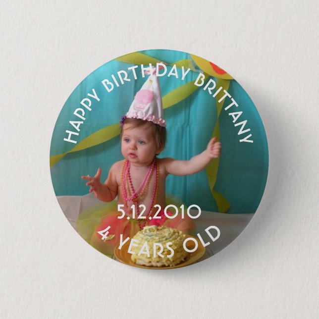 Knappen personlig Birthday Girl Knapp (Framsida)