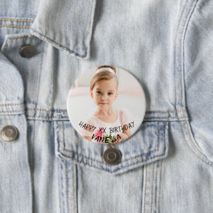 Knappen personlig Grattis på födelsedagen Girl Knapp