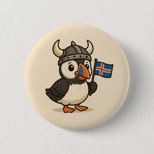 Knappen personlig - Island puffin Knapp