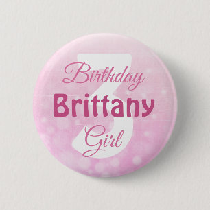 Knappen personlig Namn och Ålder Birthday Girl Knapp