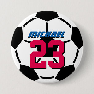 Knappen PIN-kod för Black White Soccer Ball Sport Knapp