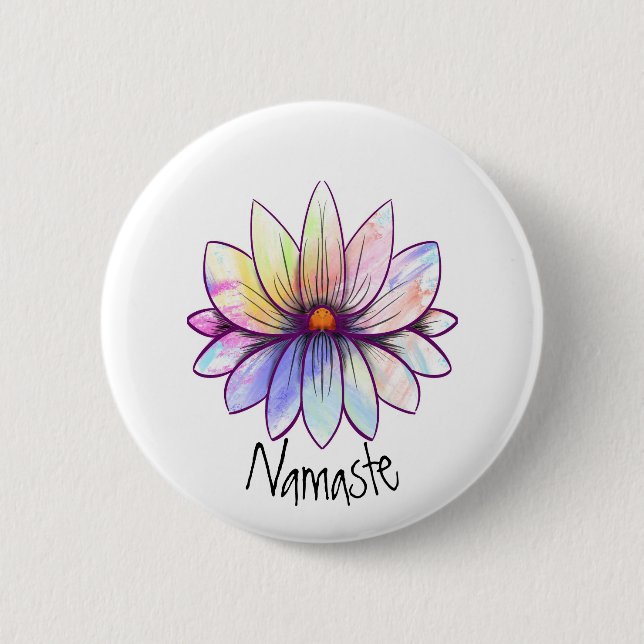 Knappen Platter Lotus Flower Namaste Knapp (Framsida)