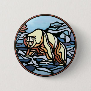 Knappen polar Bear Button Native Wildlife Art-knap Knapp