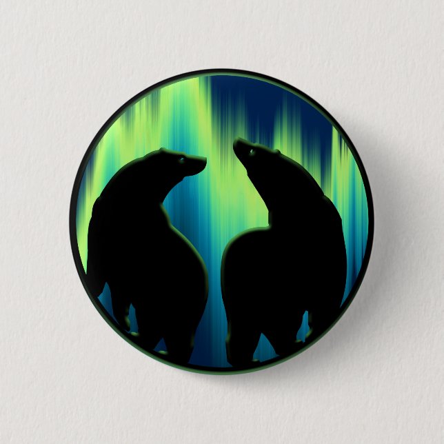 Knappen polar Bear/Pin Wildlife Art-knapp Knapp (Framsida)