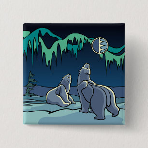 Knappen polar Bear & Unge / Fäst bild Knapp