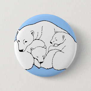 Knappen polar Bear & Unge / Fäst bild Knapp