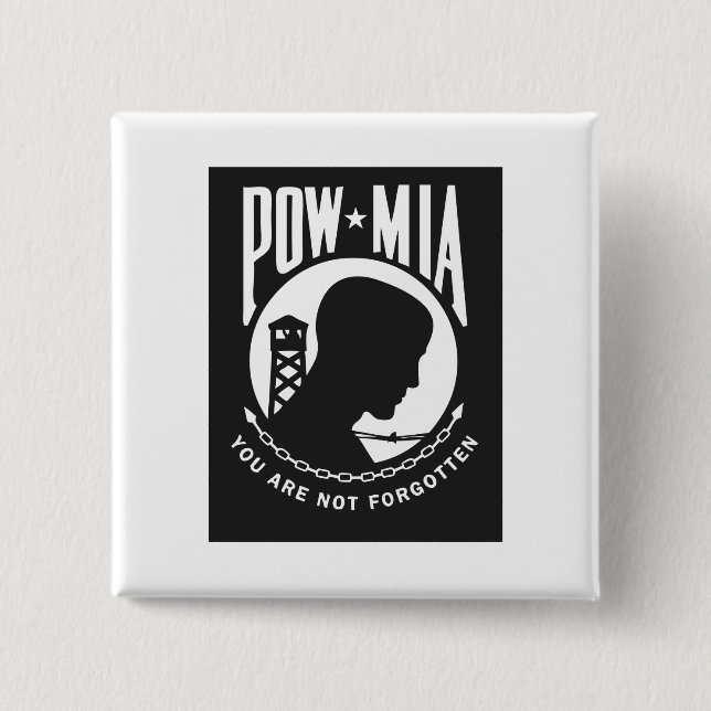Knappen POW MIA Pin Back Knapp (Framsida)