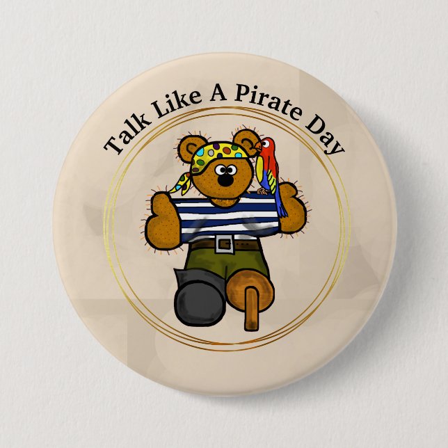 Knappen prata som en pirat Nalle Pirat Knapp (Framsida)