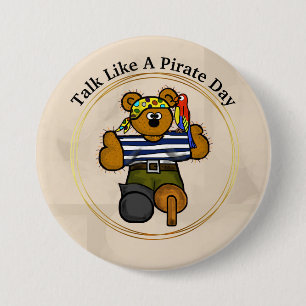 Knappen prata som en pirat Nalle Pirat Knapp