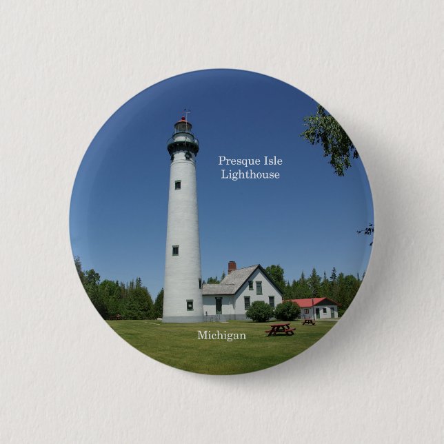 Knappen Presque Isle Lighthouse Knapp (Framsida)