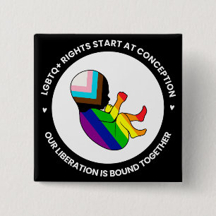 Knappen pride Fetus (kvadrat) Knapp