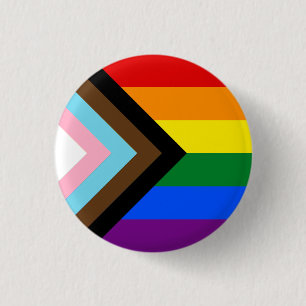 Knappen Progressivt Pride Flagga Knapp
