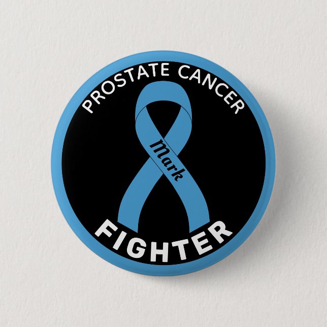 Knappen Prostate Cancer Fighter Ribbon Black Knapp (Framsida)
