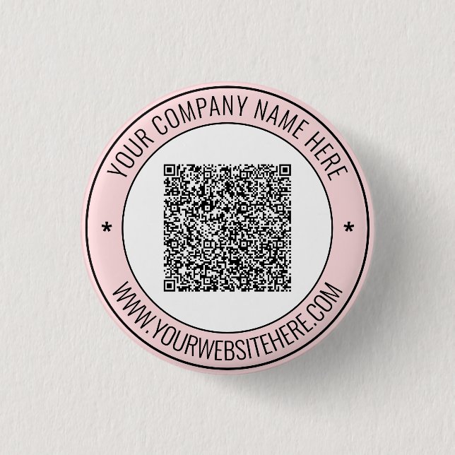 Knappen QR-kod med Anpassningsbar Text och Färg Knapp (Framsida)