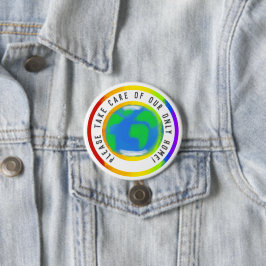 Knappen Rainbow Planet Earth Respect Home Påståend Knapp
