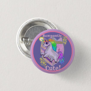 Knappen Rampant Cute Unicorn Knapp