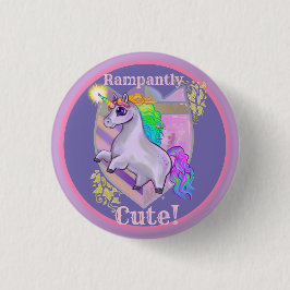 Knappen Rampant Cute Unicorn Knapp