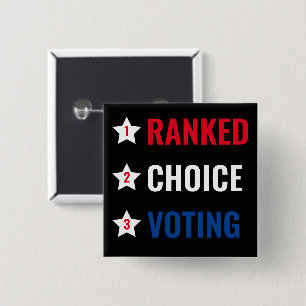 Knappen Rankad Choice Voting RCV Politisk åtgärd Knapp