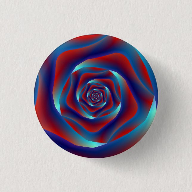 Knappen Red and Blues Spiral Ro Pinback Knapp (Framsida)