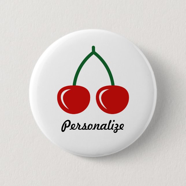 Knappen Red cherries | personlig-märke Knapp (Framsida)