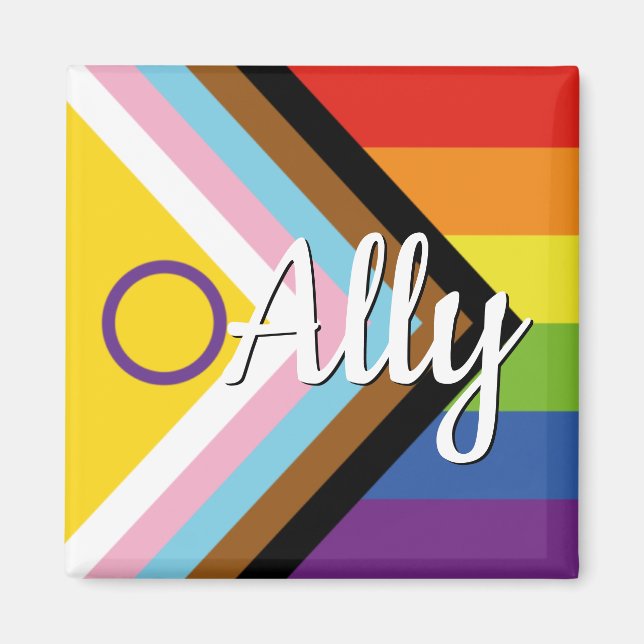 Knappen Regnbåge för Pridet Intersex Inklusive för Magnet (Framsidan)