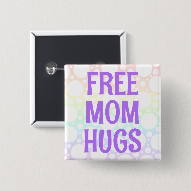 Knappen Regnbåge fritt Mamma Hugs Knapp (Framsida & baksida)