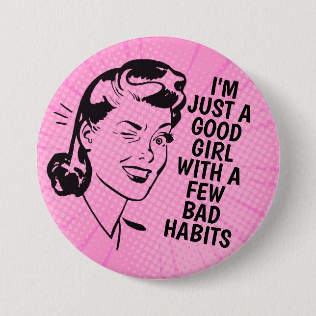 Knappen Retro Bra Girl Girl Girl Knapp (Framsida)