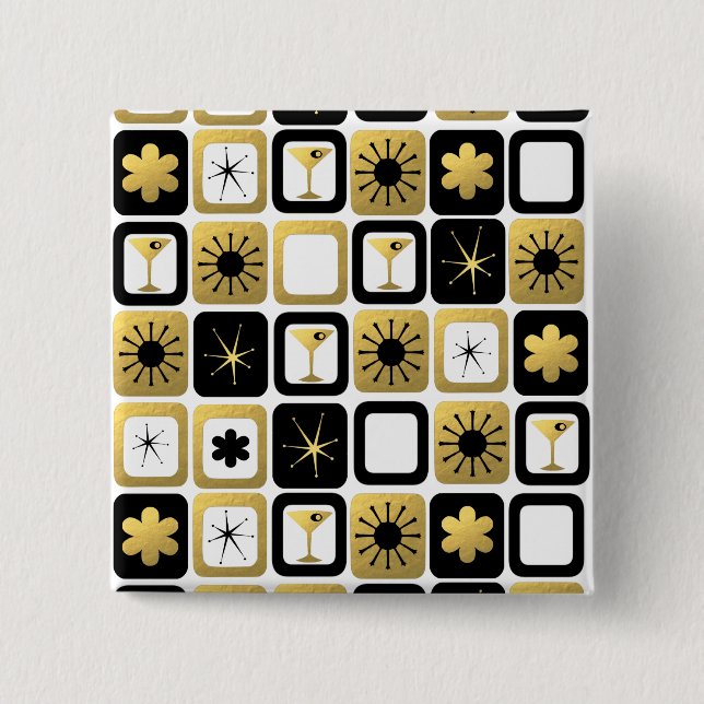 Knappen Retro Glamora Guld Knapp (Framsida)