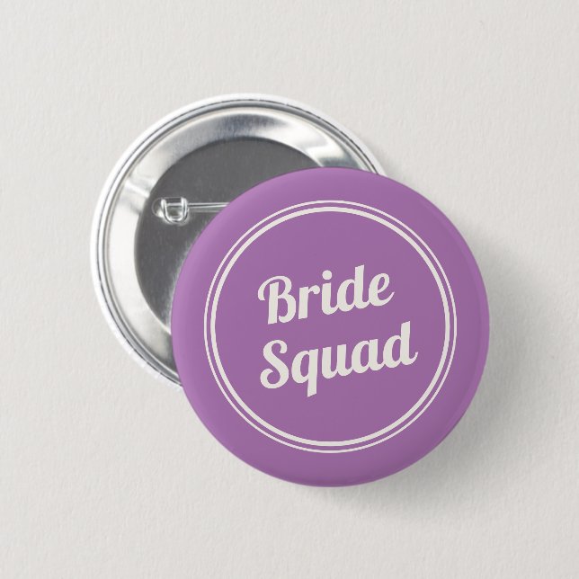 Knappen Retro Lavender Brides Squad Bridesmaid Knapp (Framsida & baksida)