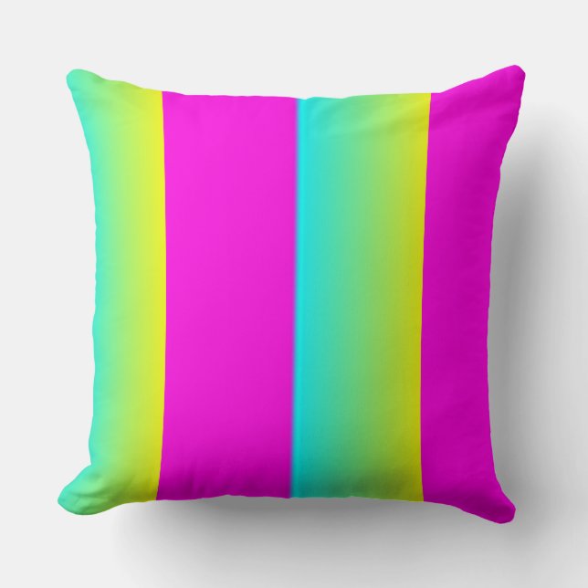 Knappen Retro Neon-blandning i kvadrat Kudde (Framsida)